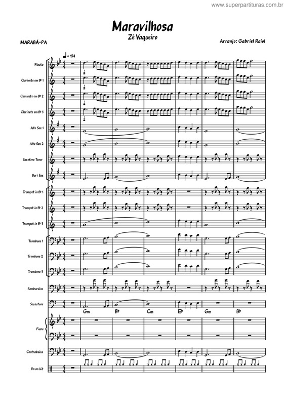 Partitura da música Maravilhosa v.3