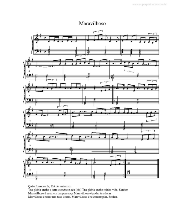 Partitura da música Maravilhoso (Quão Formoso És) v.2