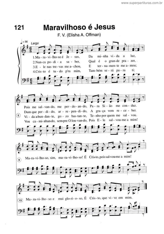 Partitura da música Maravilhoso É Jesus