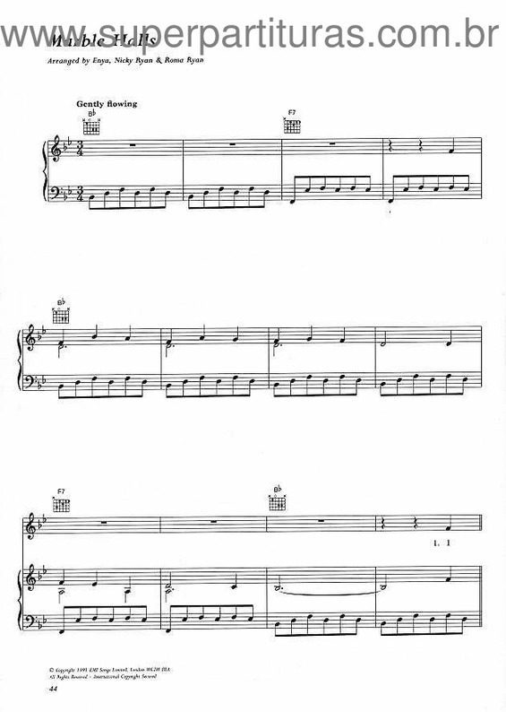Partitura da música Marble Halls v.2
