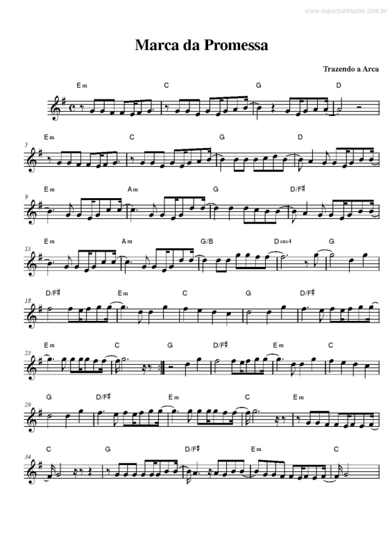 Partitura da música Marca Da Promessa v.2