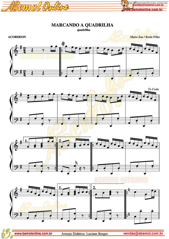 Partitura da música Marcando A Quadrilha v.3