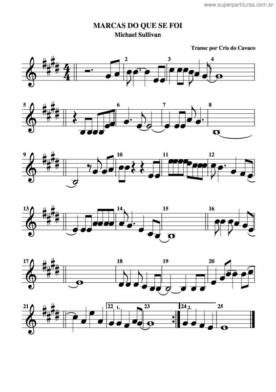 Partitura da música Marcas Do Que Se Foi v.4