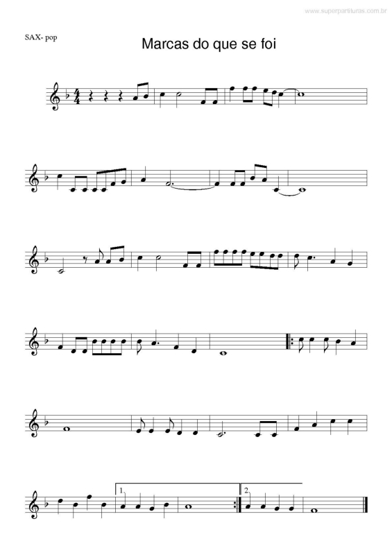 Partitura da música Marcas Do Que Se Foi