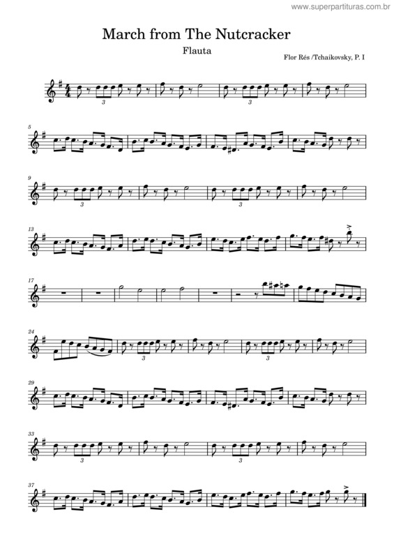 Partitura da música March From The Nutcracker