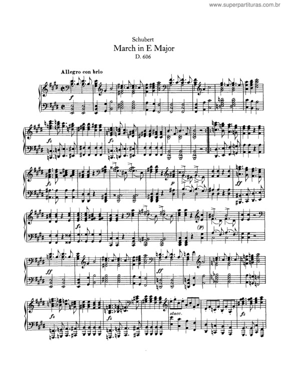 Partitura da música March in E.