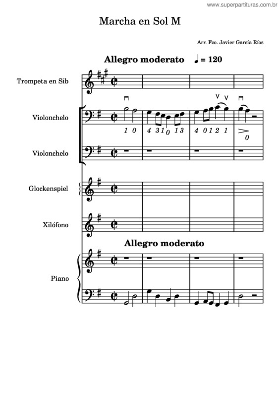 Partitura da música March In G Major
