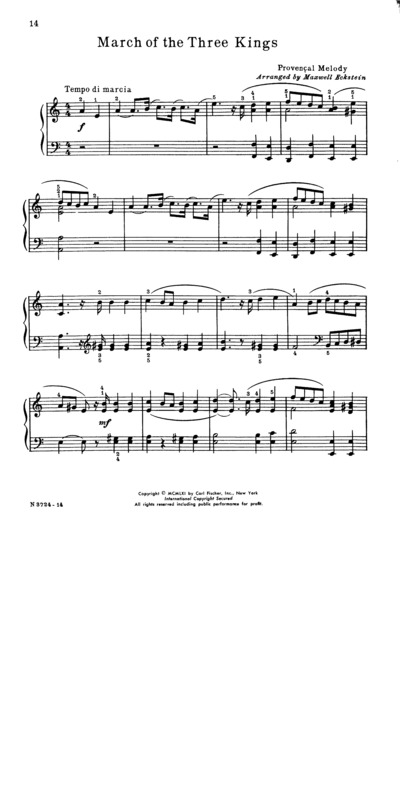 Partitura da música March Of The Three Kings