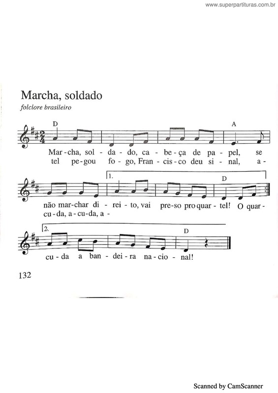 Partitura da música Marcha, Soldado