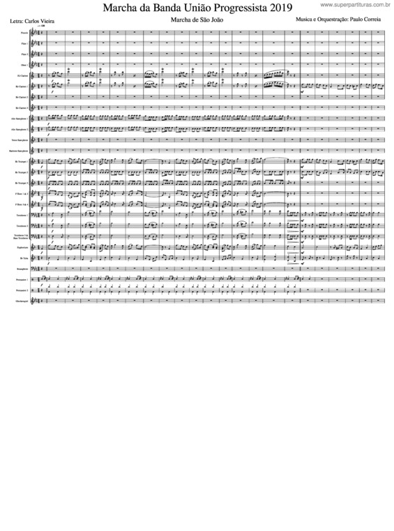 Partitura da música Marcha Da Banda União Progressista 2019