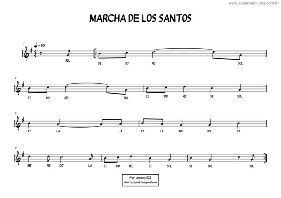 Partitura da música Marcha De Los Santos
