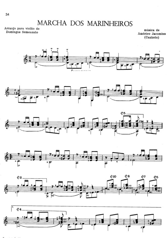 Partitura da música Marcha Dos Marinheiros v.6