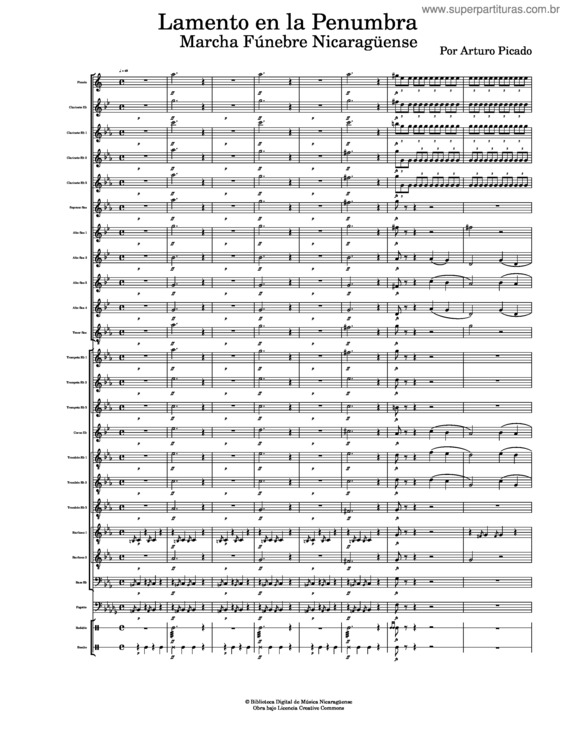 Partitura da música Marcha Fúnebre Lamento En La Penumbra  – Arturo Picado
