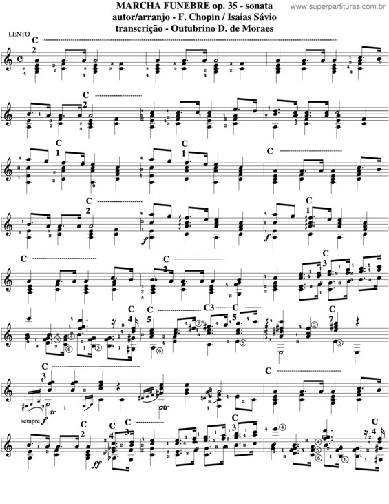 Partitura da música Marcha Funebre v.2