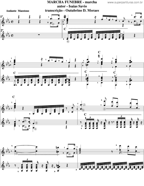 Partitura da música Marcha Funebre v.3
