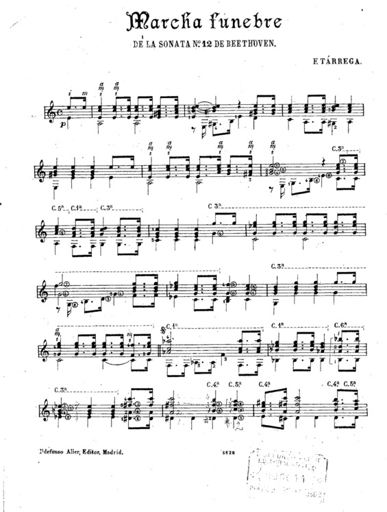 Partitura da música Marcha Funebre v.4