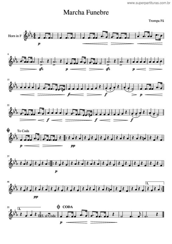 Partitura da música Marcha Funebre v.7
