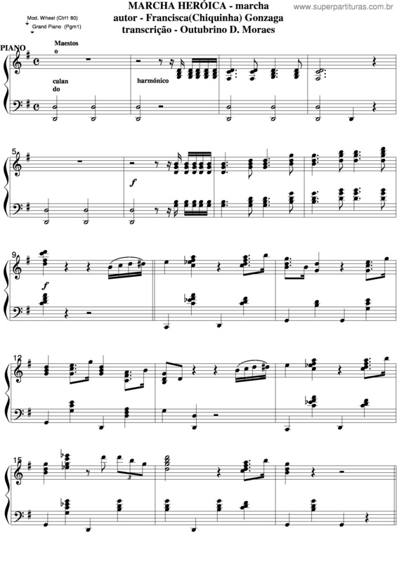 Partitura da música Marcha Heróica