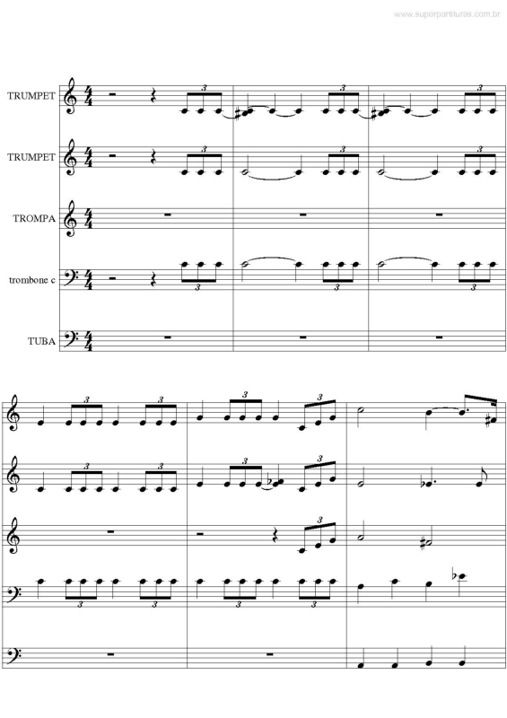 Partitura da música Marcha Nupcial de Mendelssohn v.2
