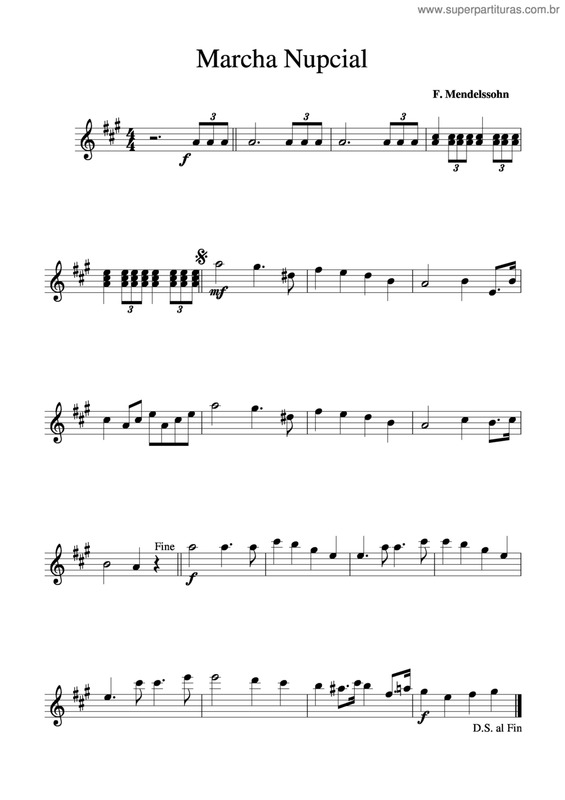 Partitura da música Marcha Nupcial v.15