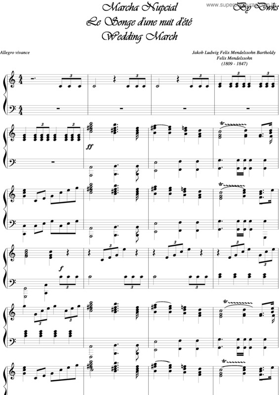 Partitura da música Marcha Nupcial v.7