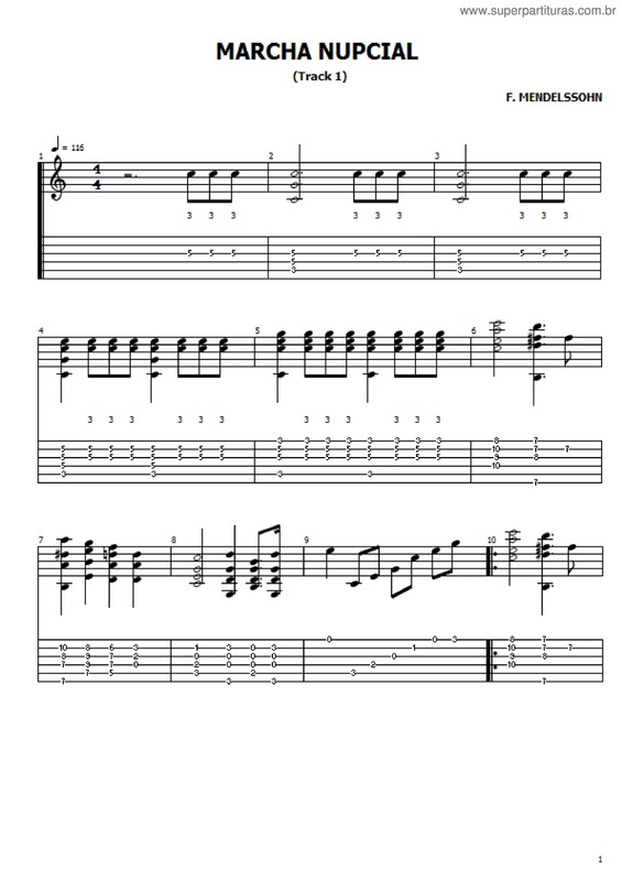 Partitura da música Marcha Nupcial v.8