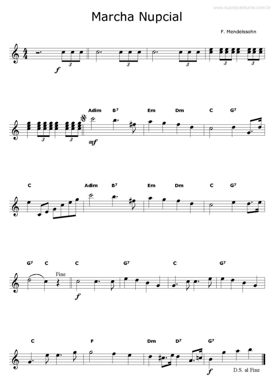 Super Partituras Marcha Nupcial (Felix Mendelssohn), com