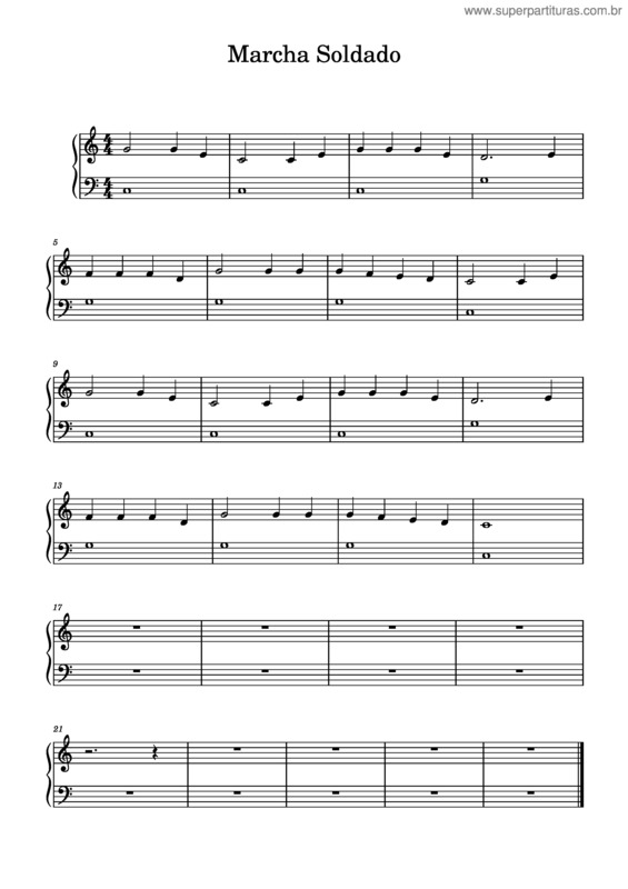 Partitura da música Marcha Soldado – Música Popular Tradicional Brasileira Marcha Soldado v.2
