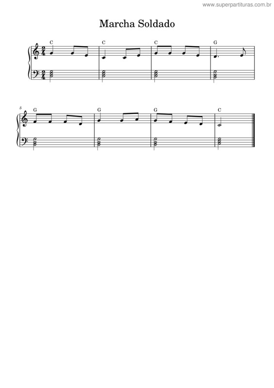 Partitura da música Marcha Soldado – Música Popular Tradicional Brasileira Marcha Soldado v.4