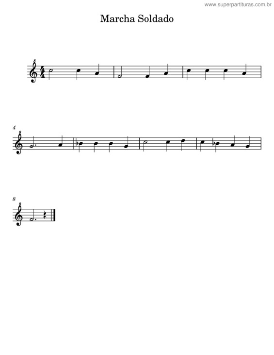 Partitura da música Marcha Soldado v.14
