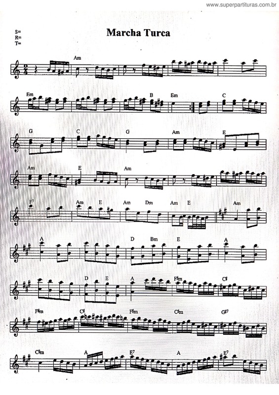 Partitura da música Marcha Turca v.9