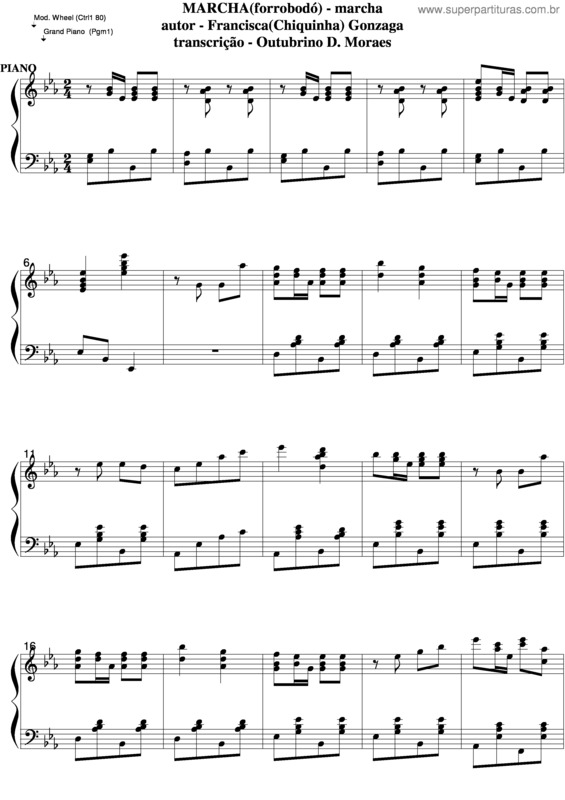 Partitura da música Marcha v.2