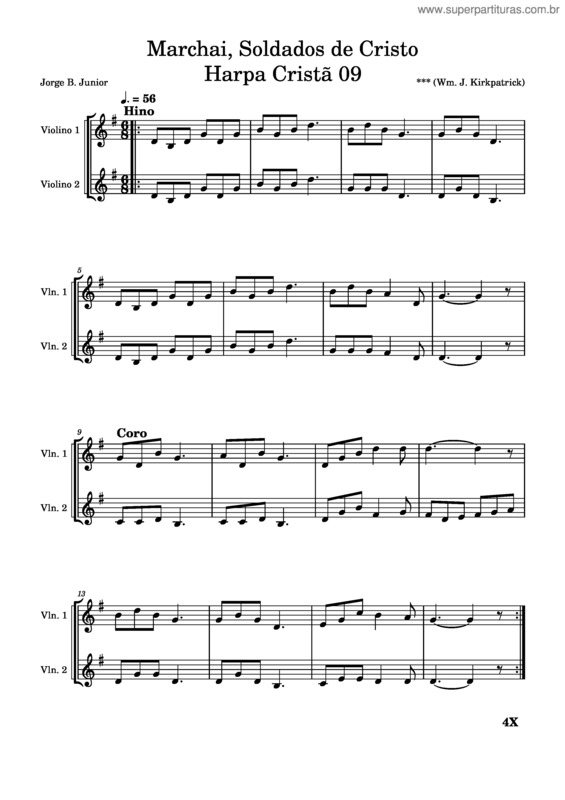 Partitura da música Marchai, Soldados De Cristo Harpa Cristã 09
