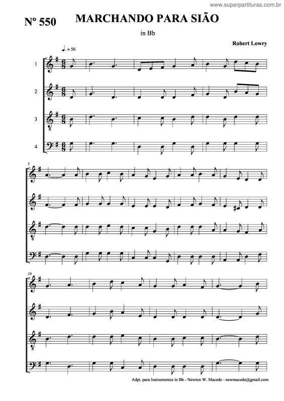 Partitura da música Marchando Para Sião v.2