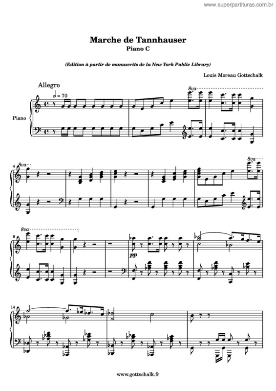 Partitura da música Marche de Tannhauser