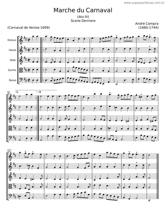 Partitura da música Marche Du Carnaval