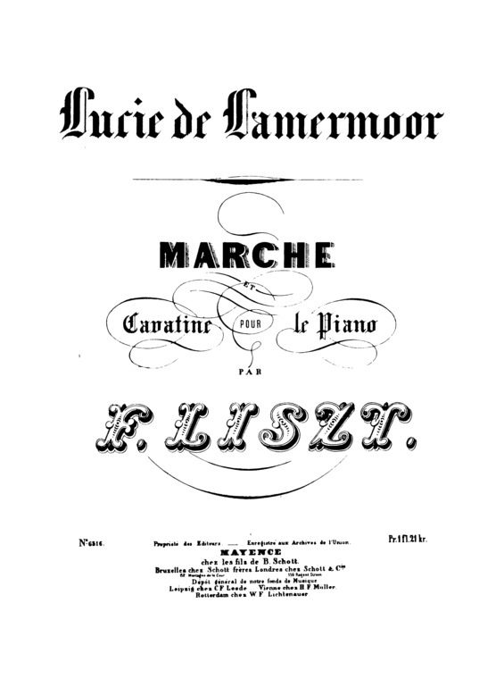 Partitura da música Marche Et Cavatine De Lucie De Lammermoor S.398