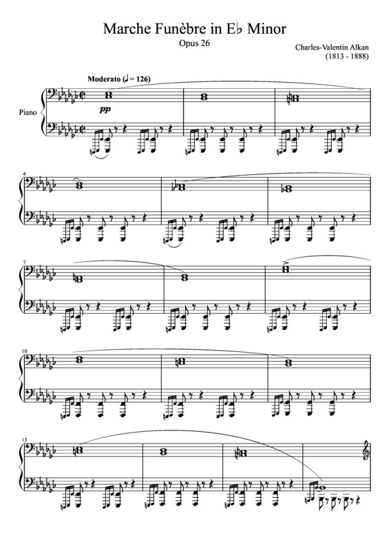 Partitura da música Marche Funebre Opus 26 In E Minor