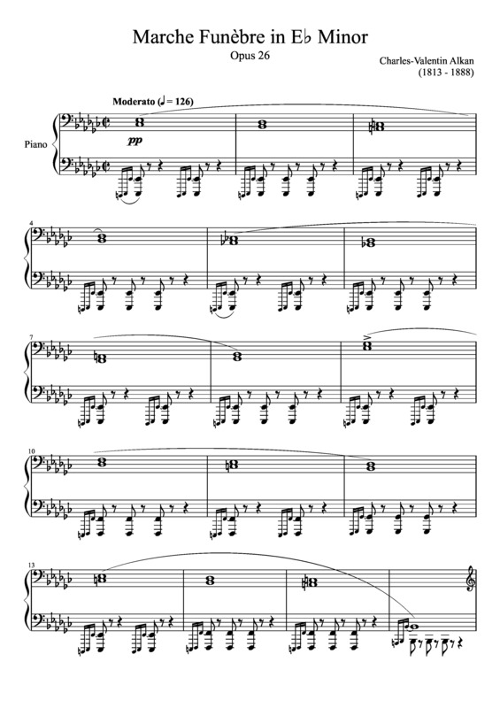 Partitura da música Marche Funebre Opus 26 In E Minor