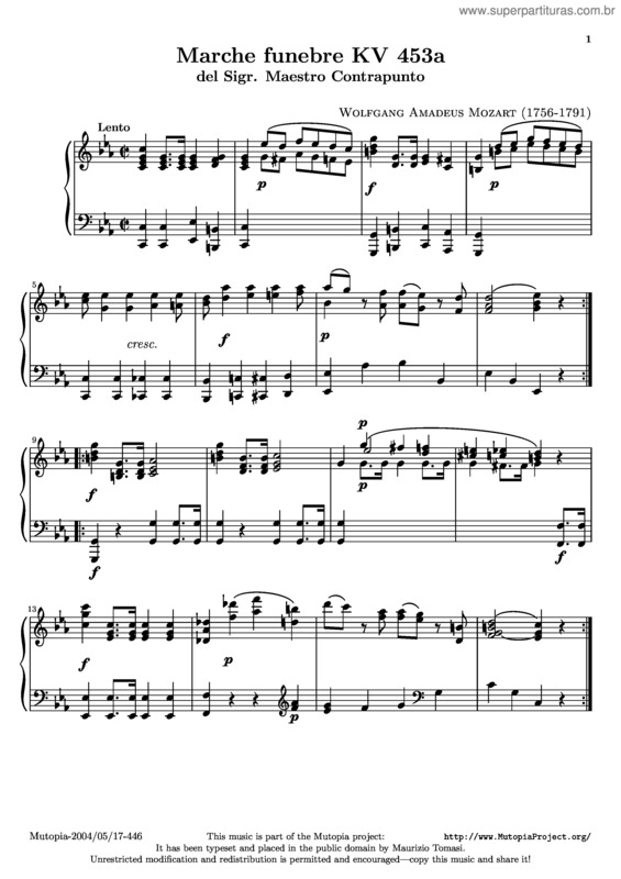 Partitura da música Marche Funebre v.2