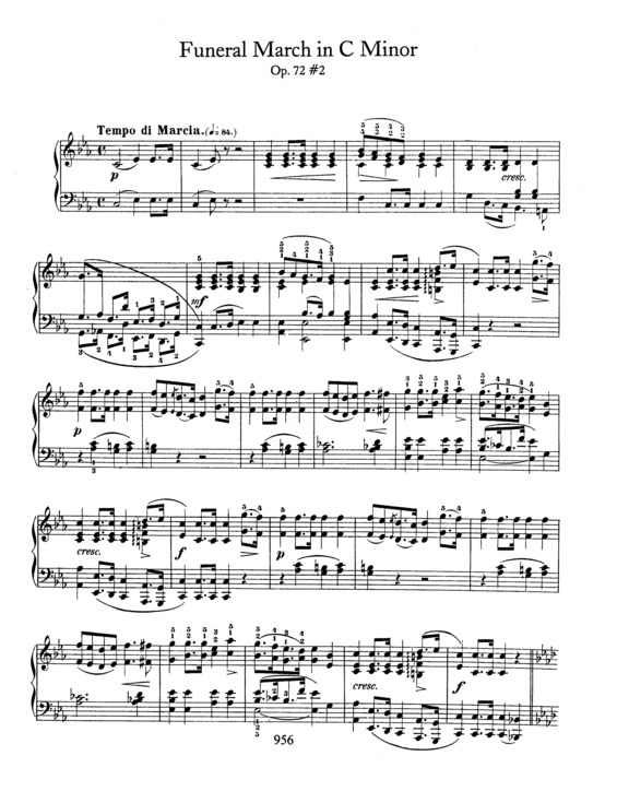 Partitura da música Marche funèbre