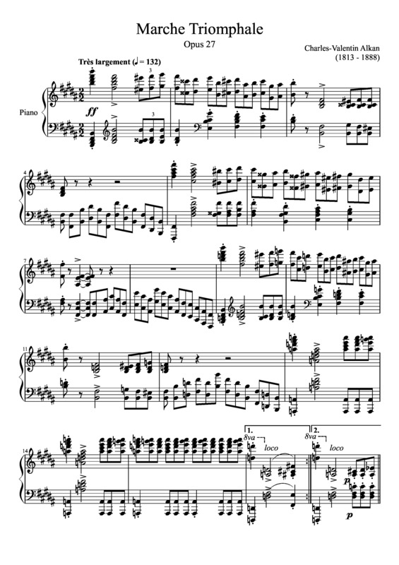 Partitura da música Marche Triomphale Opus 27 In B Major