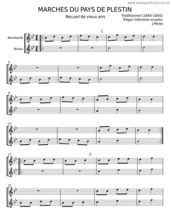 Partitura da música Marches Du Pays De Plestin