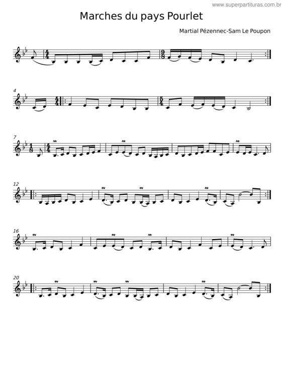 Partitura da música Marches Du Pays Pourlet