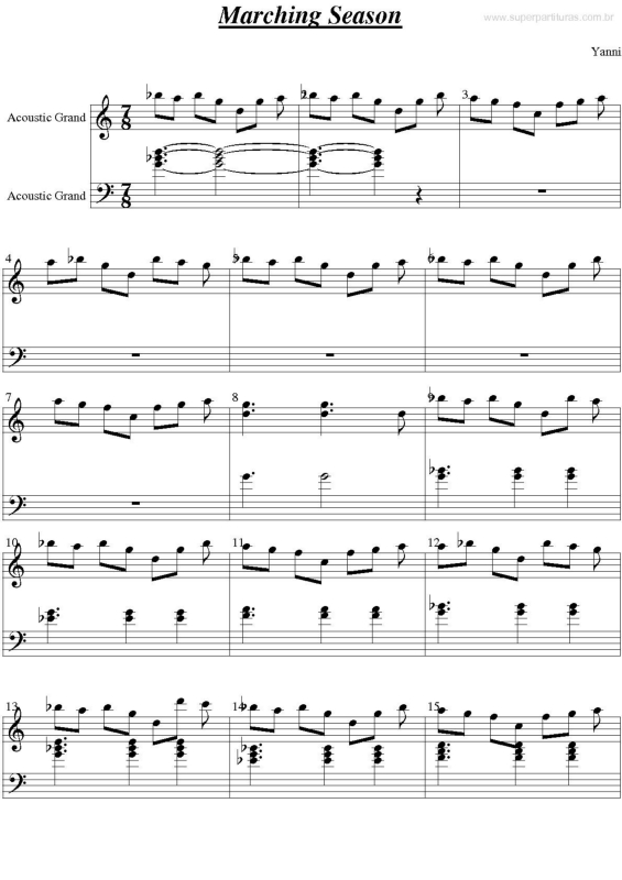 Partitura da música Marching Season