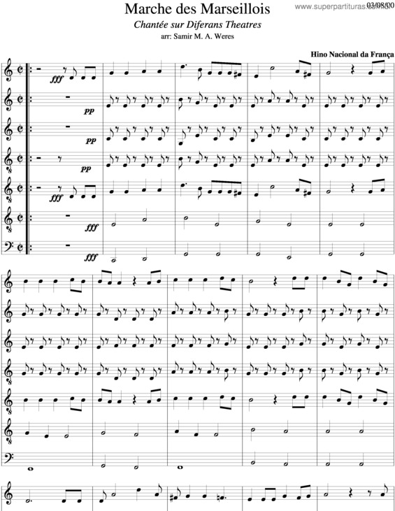 Partitura da música Marchinha