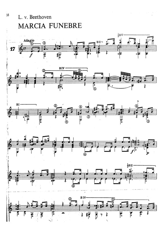 Partitura da música Marcia Funebre