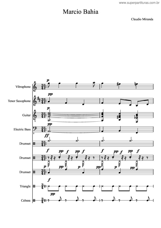 Partitura da música Marcio Bahia