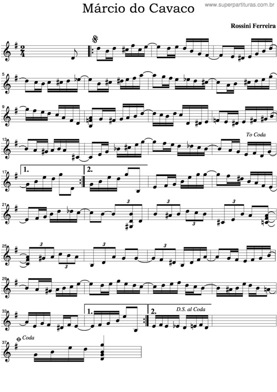 Partitura da música Márcio Do Cavaco