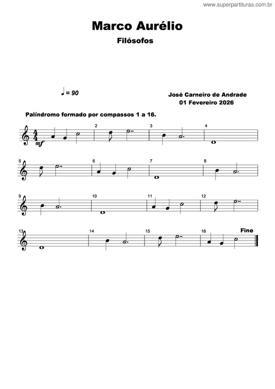 Partitura da música Marco Aurélio